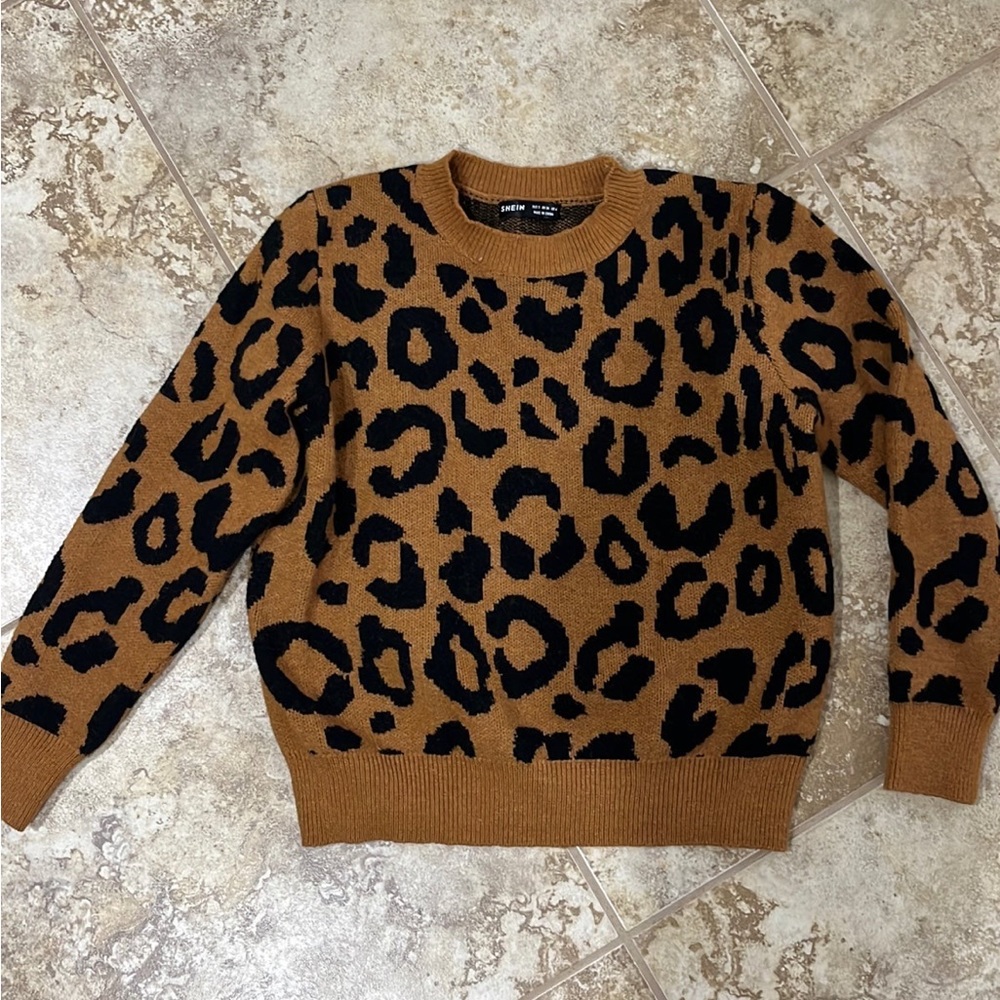Brown Leopard Sweater